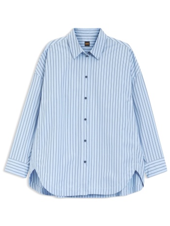 boss casual πουκαμισο ριγε c_bostatta oversized σιελ
