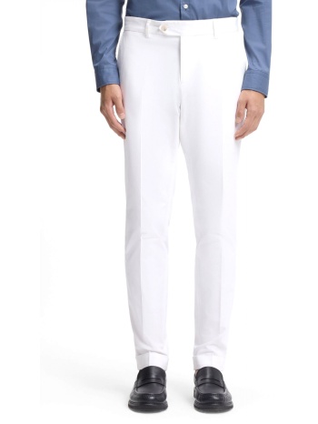 boss παντελονι chino slim fit c-genius-tu-wg-261f λευκο
