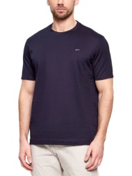 paul&shark t-shirt crew neck metallic logo μπλε