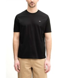 paul&shark t-shirt crew neck metallic logo μαυρο