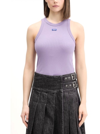 hugo blue tank top easy tank_b logo μωβ
