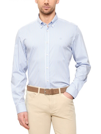 boss πουκαμισο ριγε button down regular fit stretch