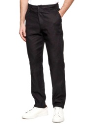boss casual παντελονι chino regular fit λινο sanderson-l-3 μαυρο