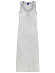 hugo blue φορεμα midi slim fit niliyo_b logo γκρι