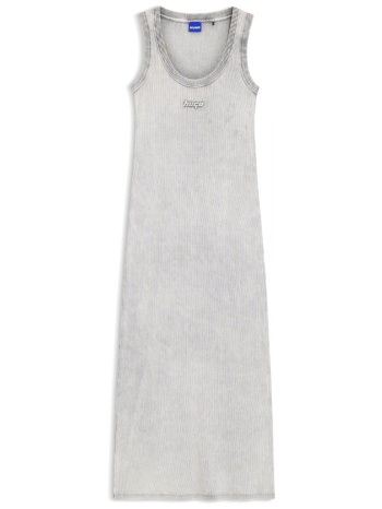 hugo blue φορεμα midi slim fit niliyo_b logo γκρι