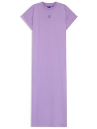 hugo blue φορεμα midi nalle_b logo ανοιγματα κατω μωβ