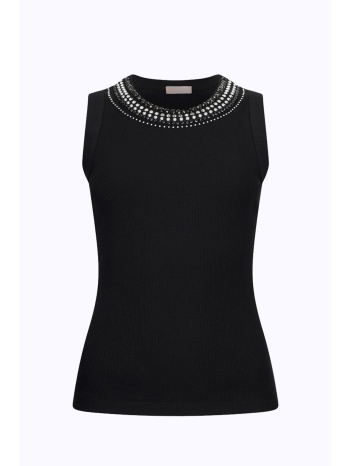 liu-jo tank top στρας μαυρο