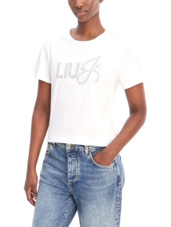 liu-jo better t-shirt logo στρας λευκο