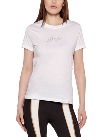 boss casual t-shirt c_esogo_2_ma_crystal logo στρας εκρου