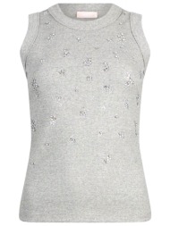 liu-jo tank top στρας γκρι