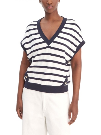 liu-jo t-shirt v-neck ριγε λεπτομερειες μεταλλικες