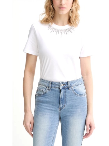 karl lagerfeld t-shirt embellishment relaxed fit λευκο