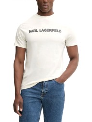 karl lagerfeld t-shirt crew neck big logo υπολευκο