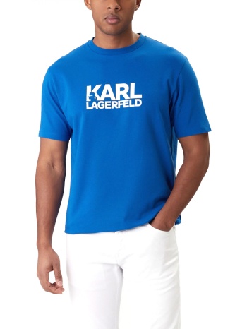 karl lagerfeld t-shirt crew neck logo ρουα μπλε