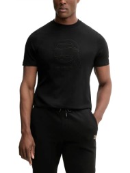karl lagerfeld t-shirt crew neck logo μαυρο