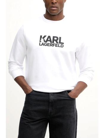 karl lagerfeld φουτερ crew neck logo λευκο