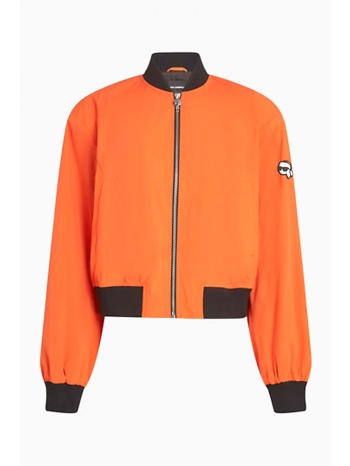 karl lagerfeld μπουφαν ikon bomber logo μανικι πορτοκαλι