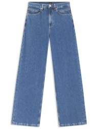boss casual παντελονι jeans c_marlene hr 10.0 regular/wide high rise μπλε