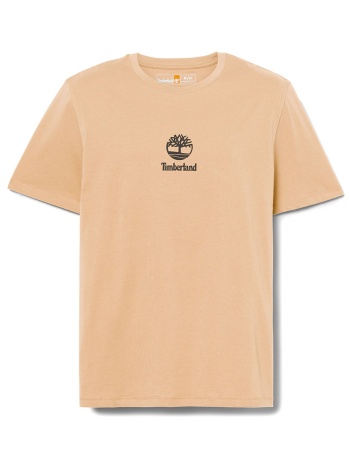 timberland t-shirt authentic fit logo καμηλο