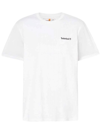 timberland t-shirt crew neck small linear regular fit λευκο