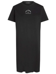 karl lagerfeld φορεμα midi rsg t-shirt logo μαυρο