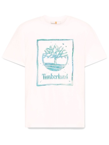 timberland t-shirt tree logo lake house λευκο