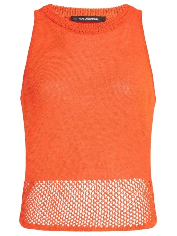karl lagerfeld πλεκτο tank top crochet knit διατρητο