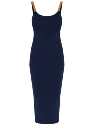 michael kors φορεμα midi ribbed μπλε