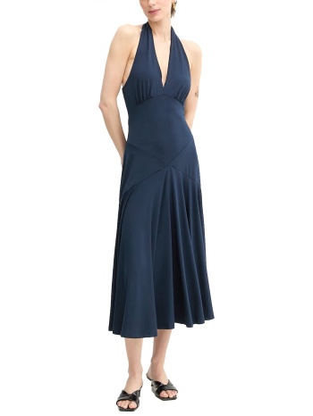 michael kors φορεμα midi δεσιμο λαιμο ανοιγμα πλατη μπλε