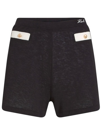 karl lagerfeld σορτς signature c-thru logo μαυρο