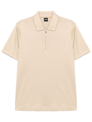 boss polo halfzip h-paras 50 μπεζ