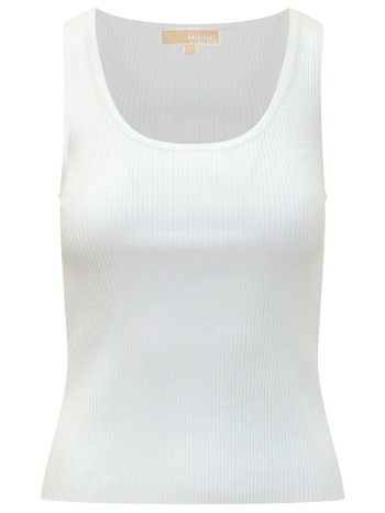 michael kors tank top ribbed λευκο