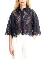 michael kors πουκαμισο δαντελα cropped εσωτερικο top μπλε