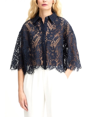 michael kors πουκαμισο δαντελα cropped εσωτερικο top μπλε