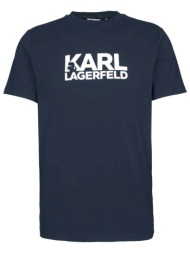 karl lagerfeld t-shirt crew neck logo μπλε