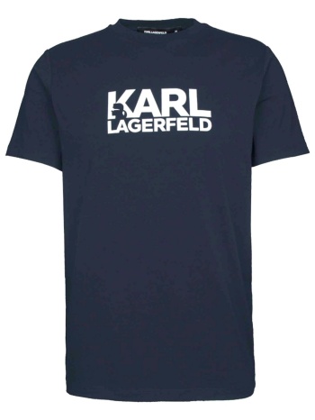 karl lagerfeld t-shirt crew neck logo μπλε