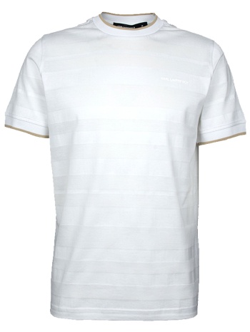 karl lagerfeld t-shirt logo λευκο-χρυσο