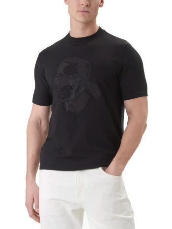 karl lagerfeld t-shirt crew neck logo μαυρο