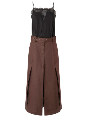 pinko φορεμα isolda dress μαυρο - καφε