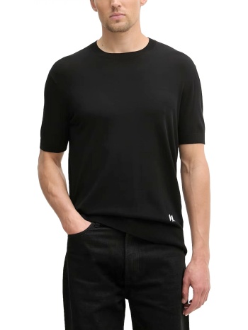 karl lagerfeld πλεκτο crewneck kontomaniko logo μαυρο