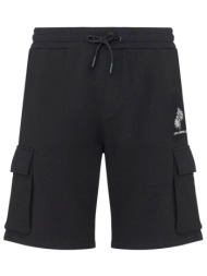 karl lagerfeld βερμουδα φουτερ cargo logo μαυρο