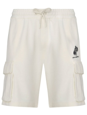 karl lagerfeld βερμουδα φουτερ cargo logo εκρου