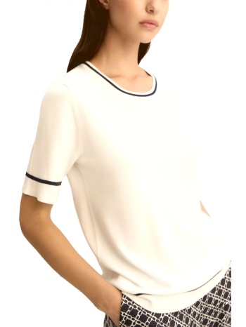 marella emme πλεκτο emmboccale crew neck εκρου-μπλε