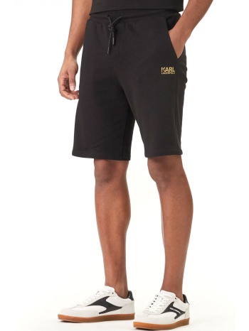 karl lagerfeld βερμουδα φουτερ logo μαυρο-χρυσο