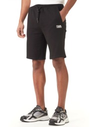 karl lagerfeld βερμουδα φουτερ logo μαυρο