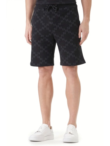 karl lagerfeld βερμουδα φουτερ all over logo μαυρο