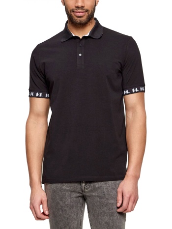 karl lagerfeld polo logo sleeves μαυρο