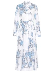 marella φορεμα midi mllformica floral κρυφα κουμπια λευκο-σιελ