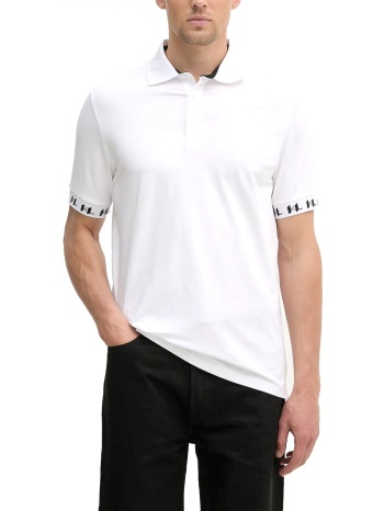 karl lagerfeld polo logo sleeves λευκο