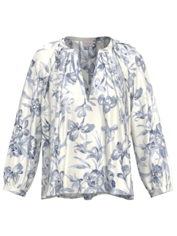 marella emme μπλουζα emmeden floral εκρου-μπλε